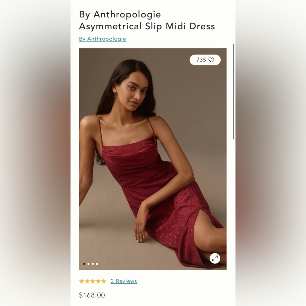 Anthropology Slip Midi Dress